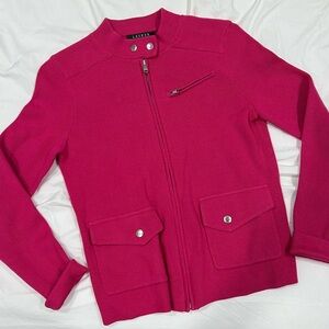 Vintage Ralph Lauren pink knit moto jacket size small Barbie